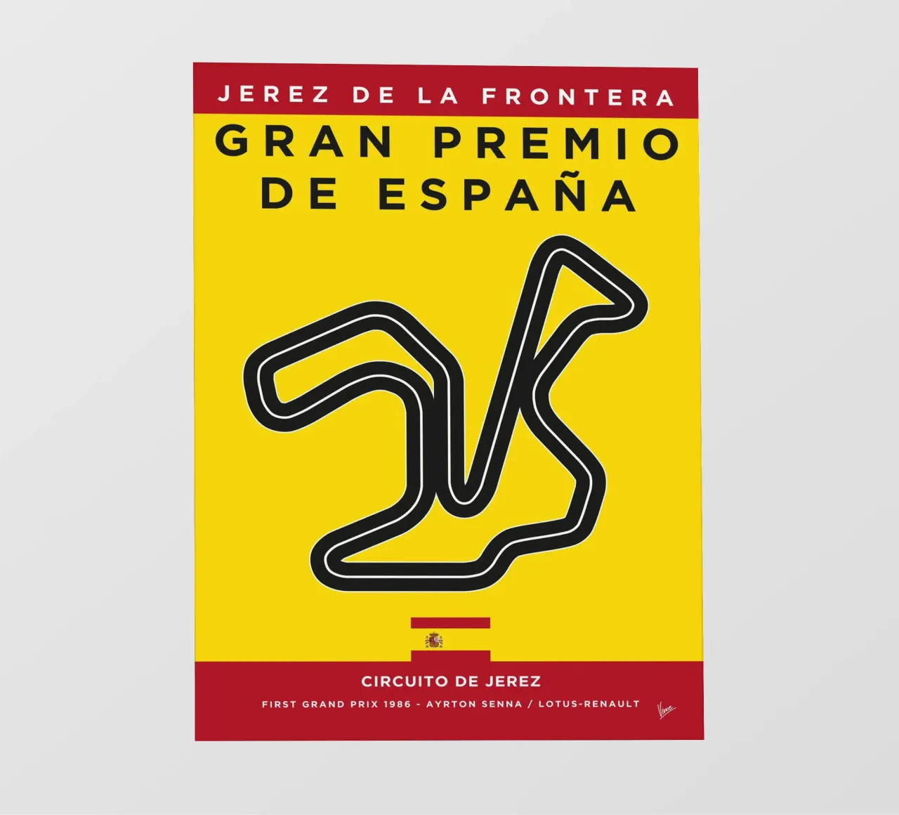 1986 F1 JEREZ Race Track telo in pvc da Formula Art