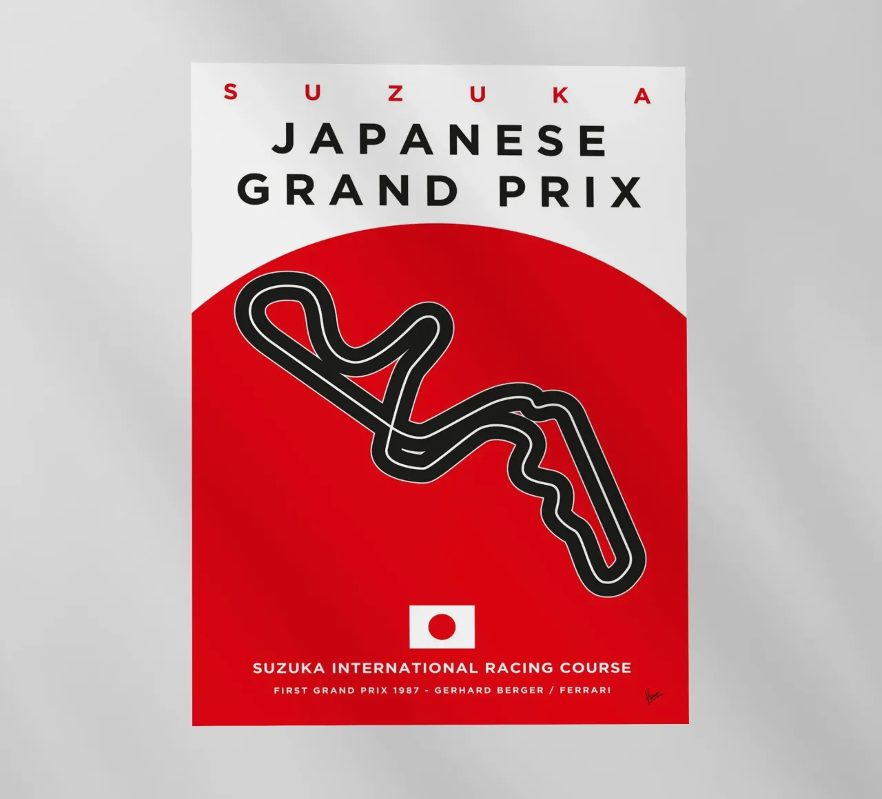 1987 F1 SUZUKA Race Track pellicola backlit da Formula Art