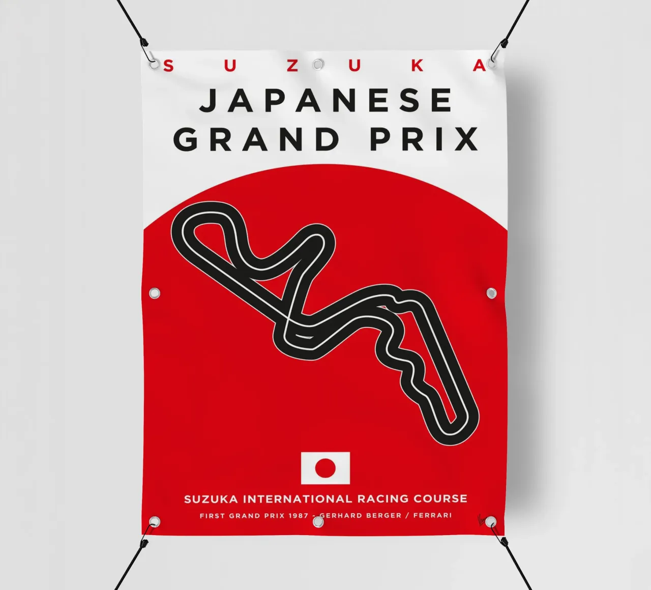 1987 F1 SUZUKA Race Track telo in pvc da Formula Art