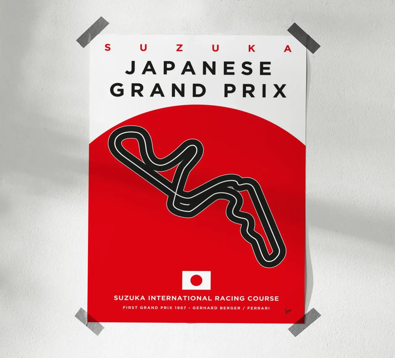 1987 F1 SUZUKA Race Track poster da Formula Art