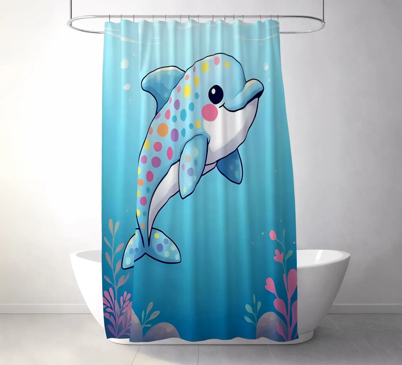 Delphin_2 tenda da doccia da Tierisch bunt by LK