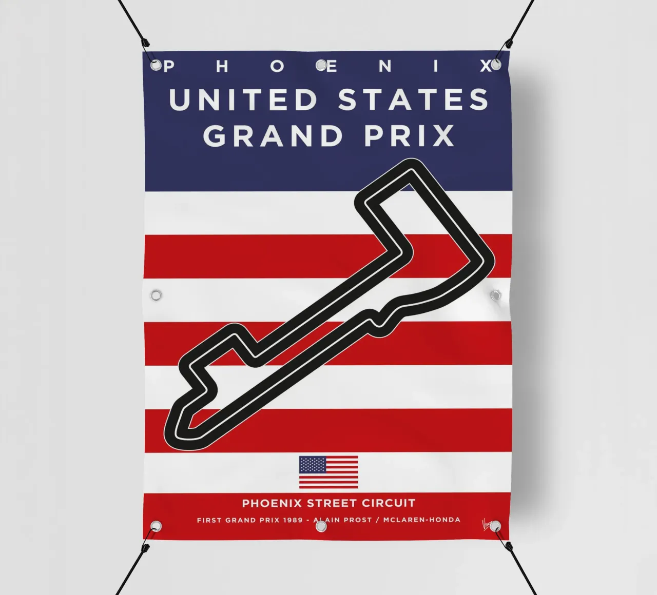 1989 F1 Phoenix Race Track telo in pvc da Formula Art
