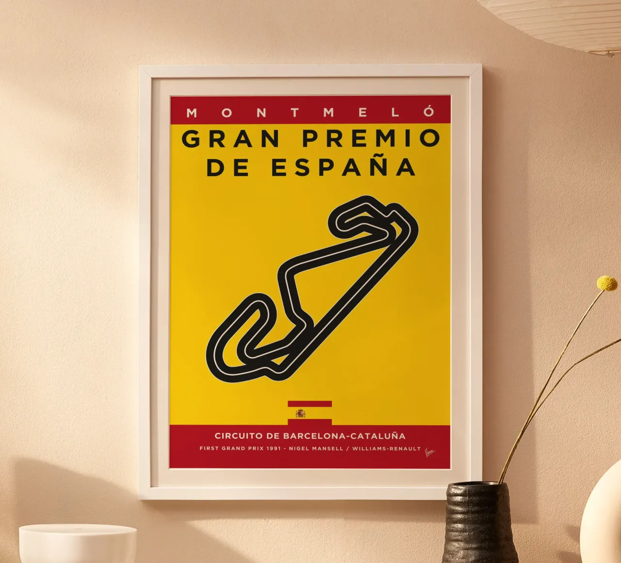 1991 F1 CATALUNYA Race Track carta hahnemühle da Formula Art