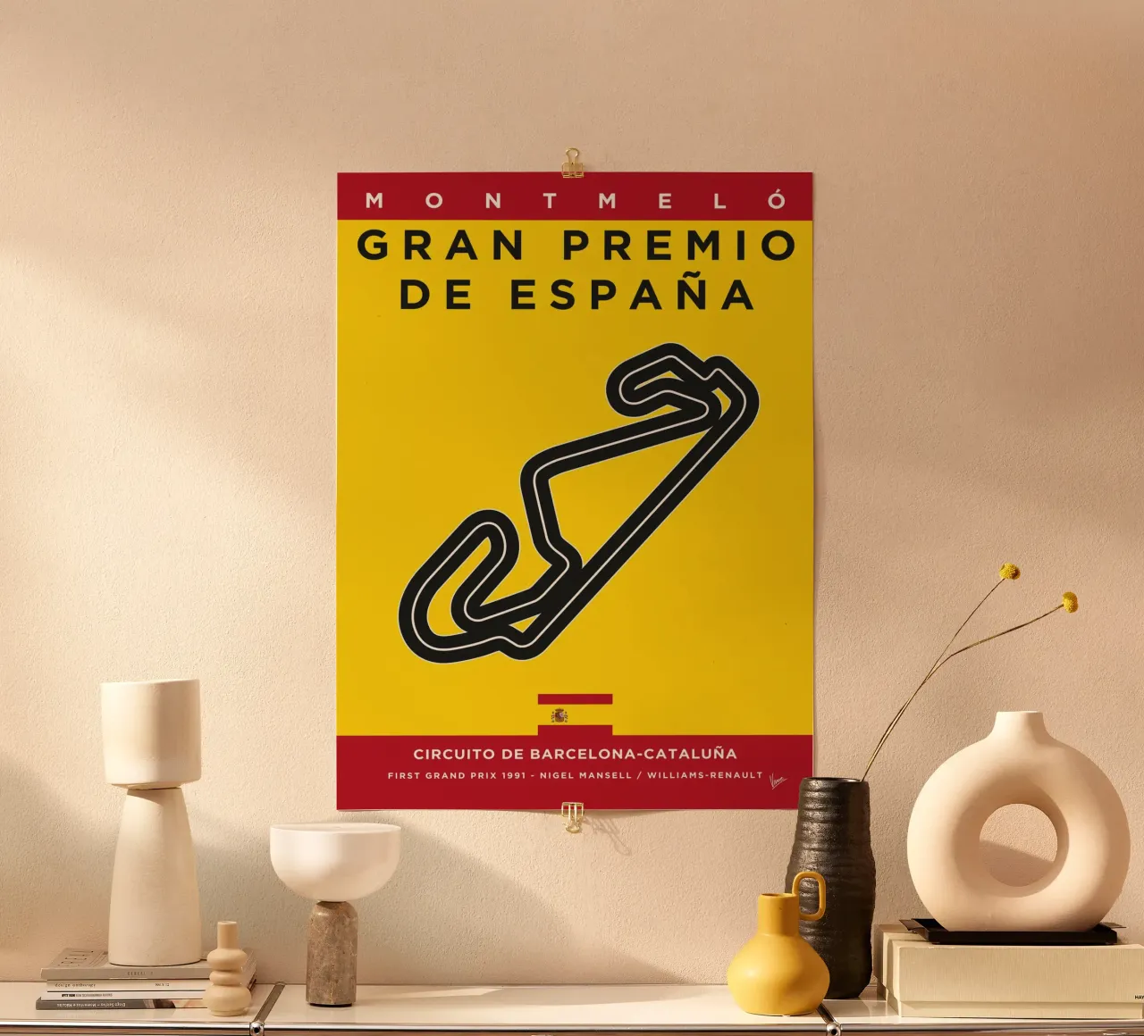 1991 F1 CATALUNYA Race Track carta hahnemühle da Formula Art