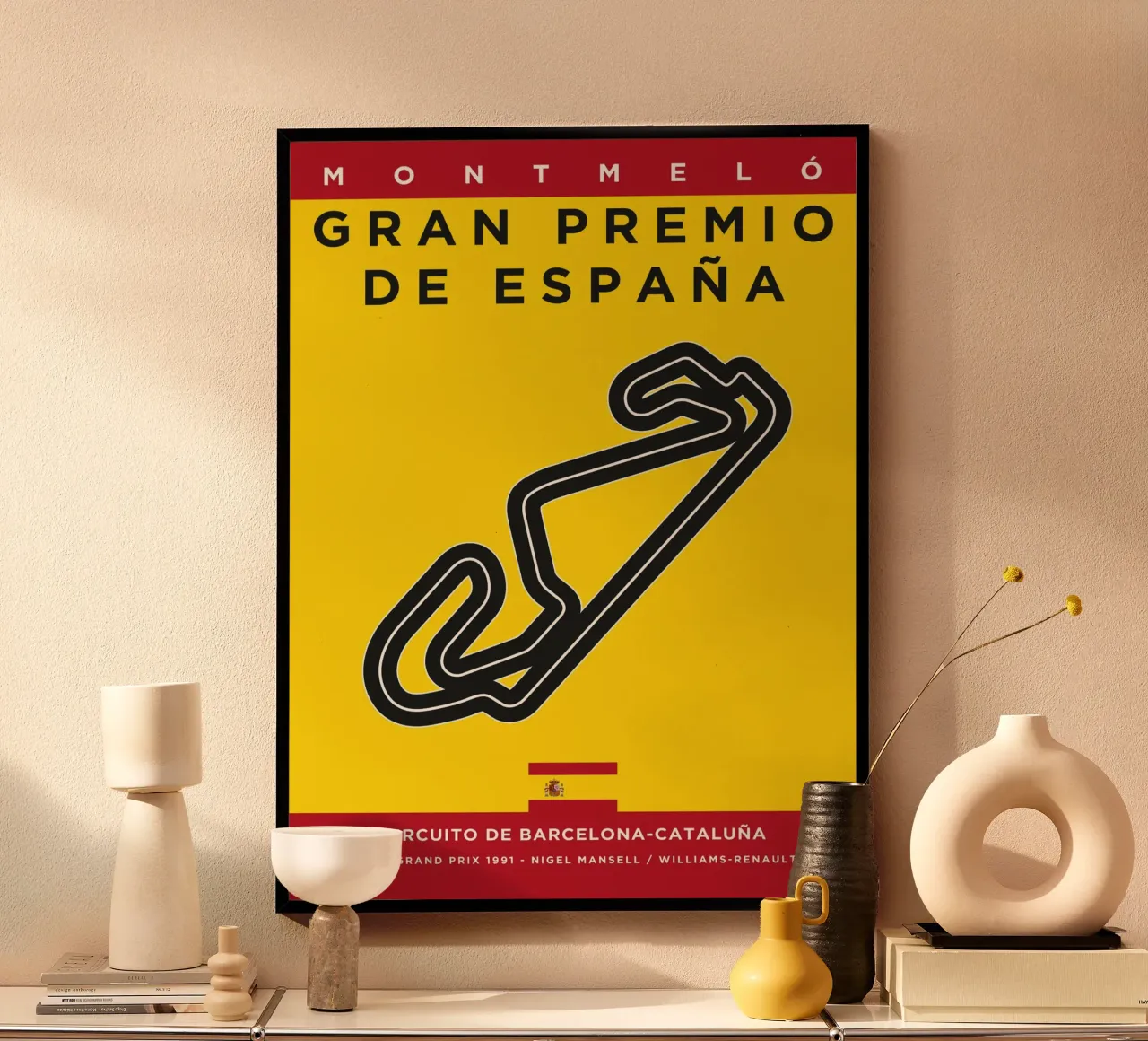1991 F1 CATALUNYA Race Track carta hahnemühle da Formula Art