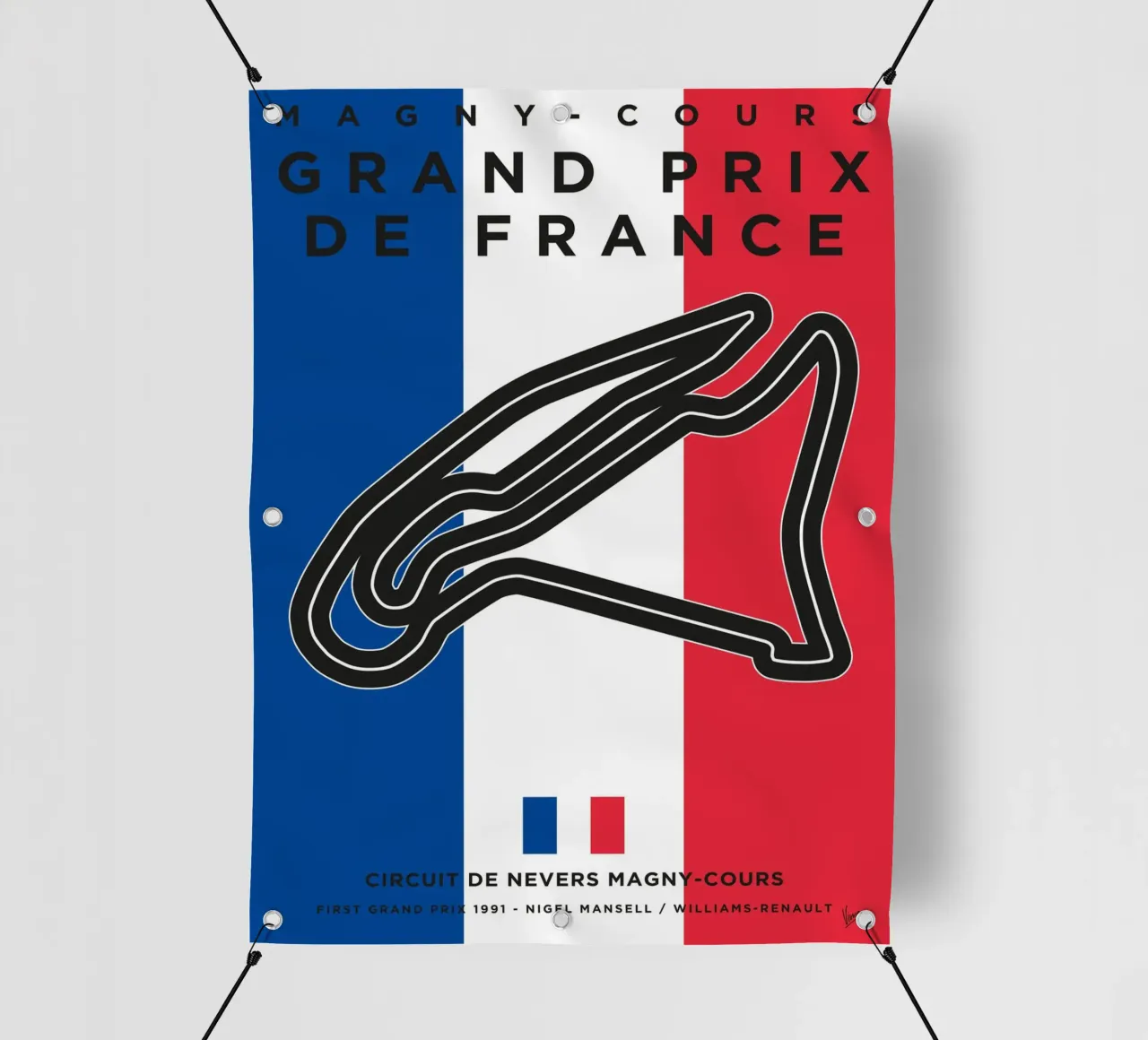 1991 F1 Magny-Cours Race Track telo in pvc da Formula Art