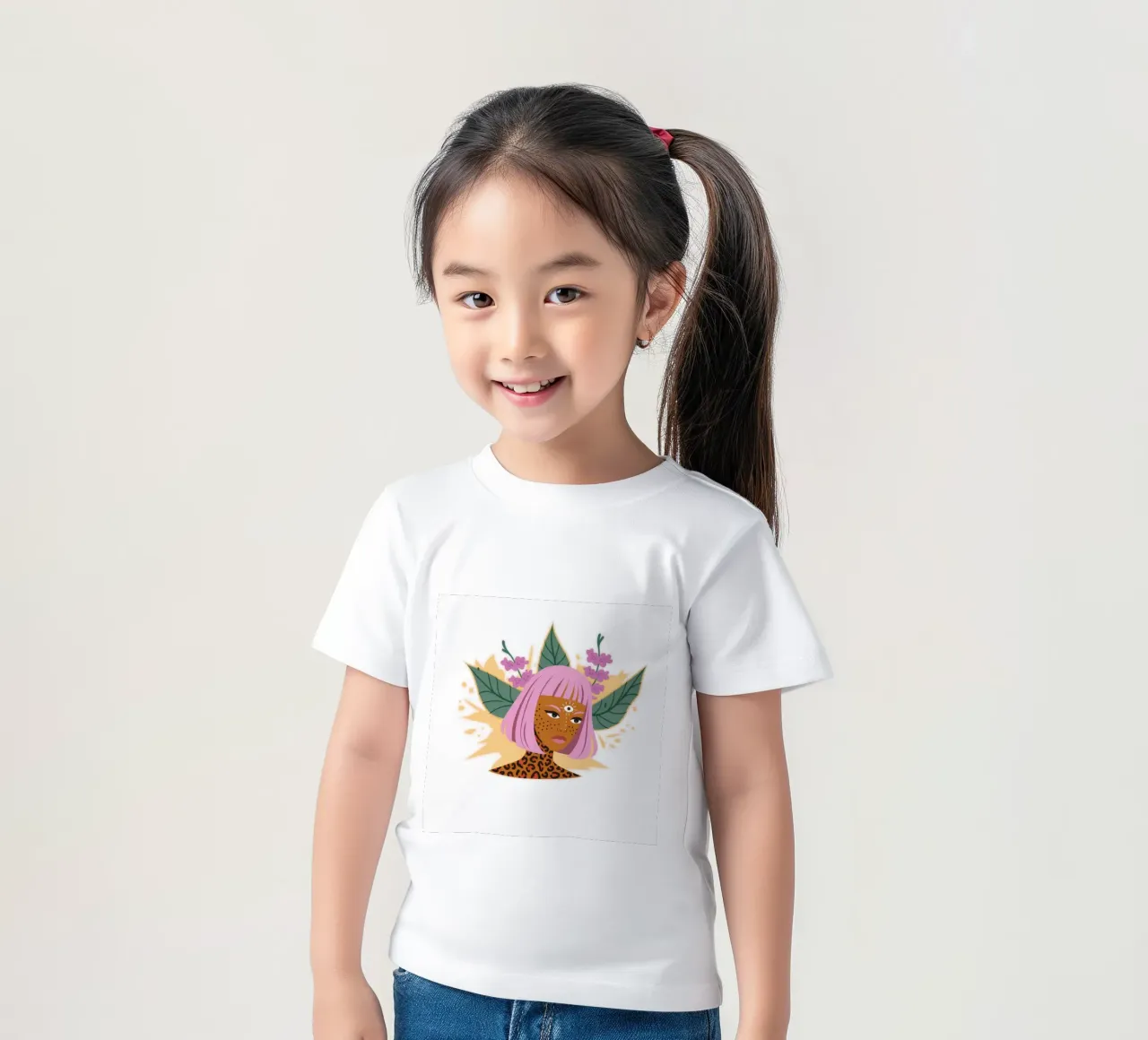 Ritratto botanico in grassetto t-shirt bambini da Atelier Tiga