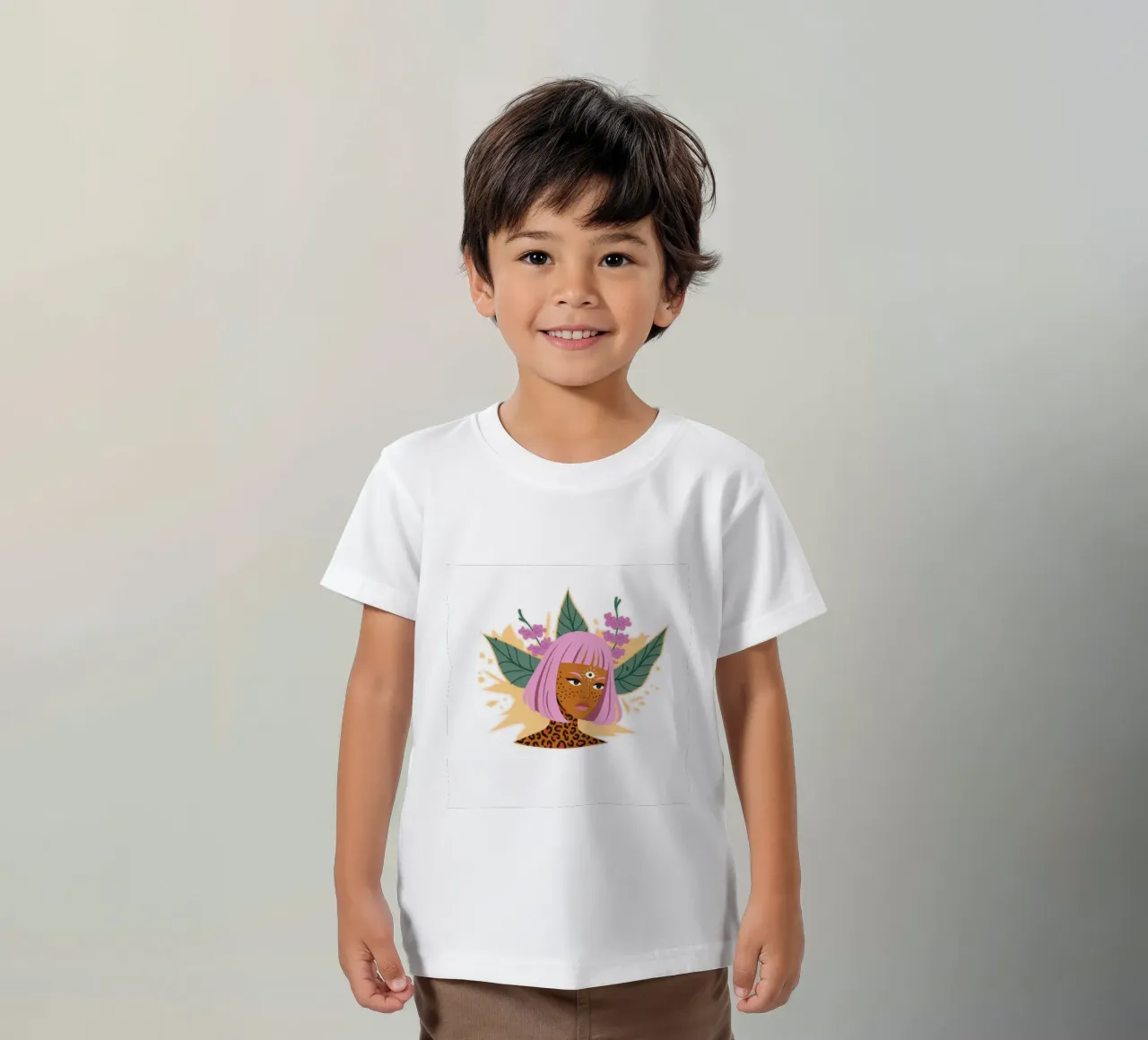 Ritratto botanico in grassetto t-shirt bambini da Atelier Tiga