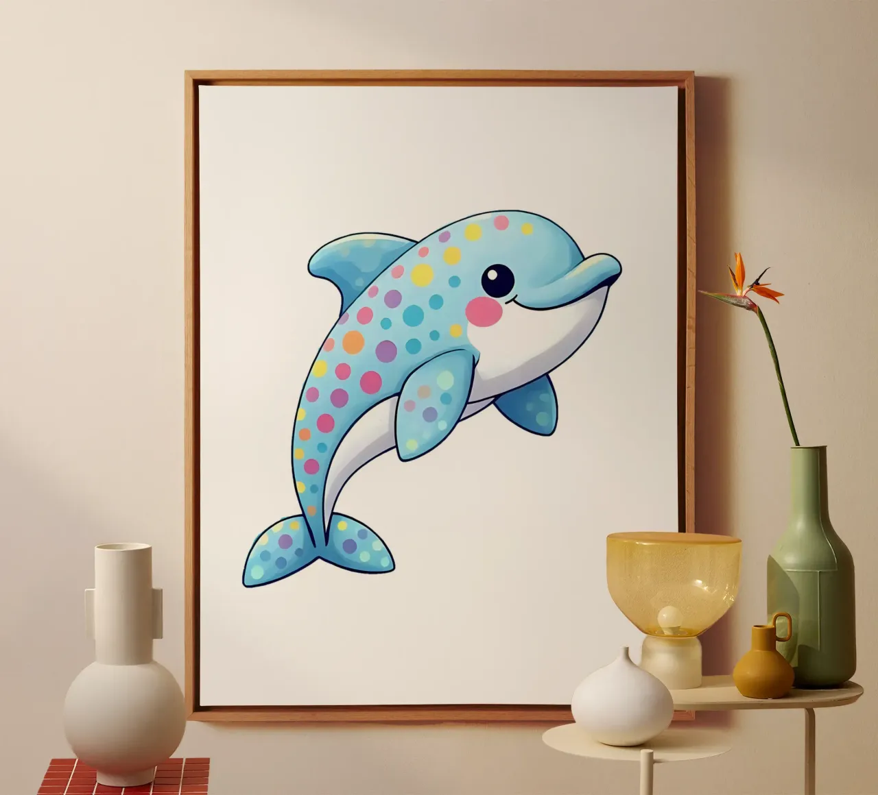 Delphin_2a tela da Tierisch bunt by LK