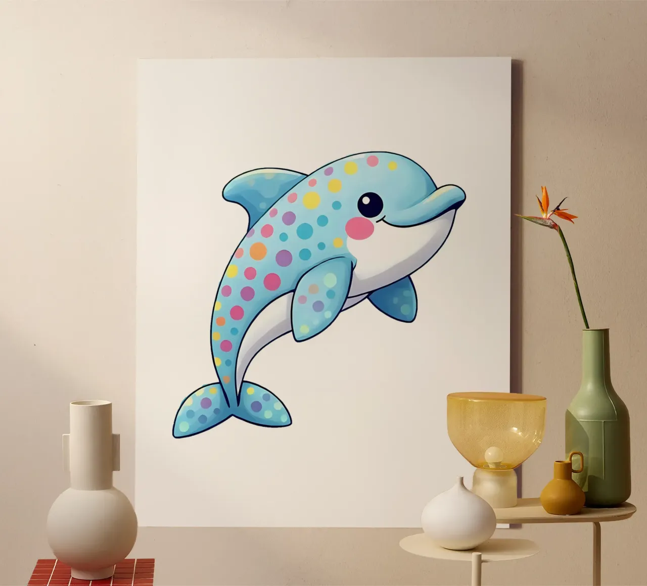 Delphin_2a tela da Tierisch bunt by LK
