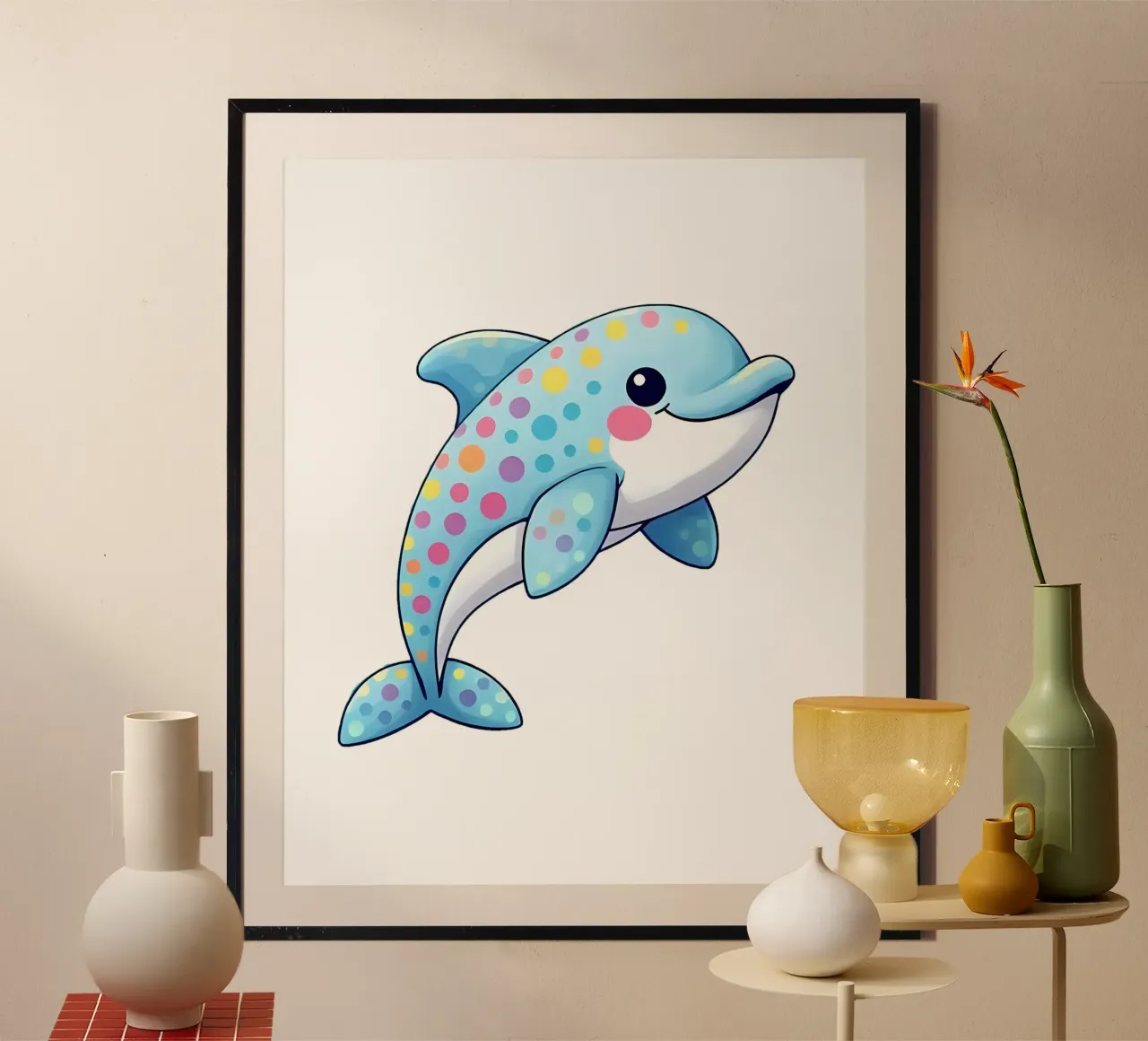 Delphin_2a carta hahnemühle da Tierisch bunt by LK