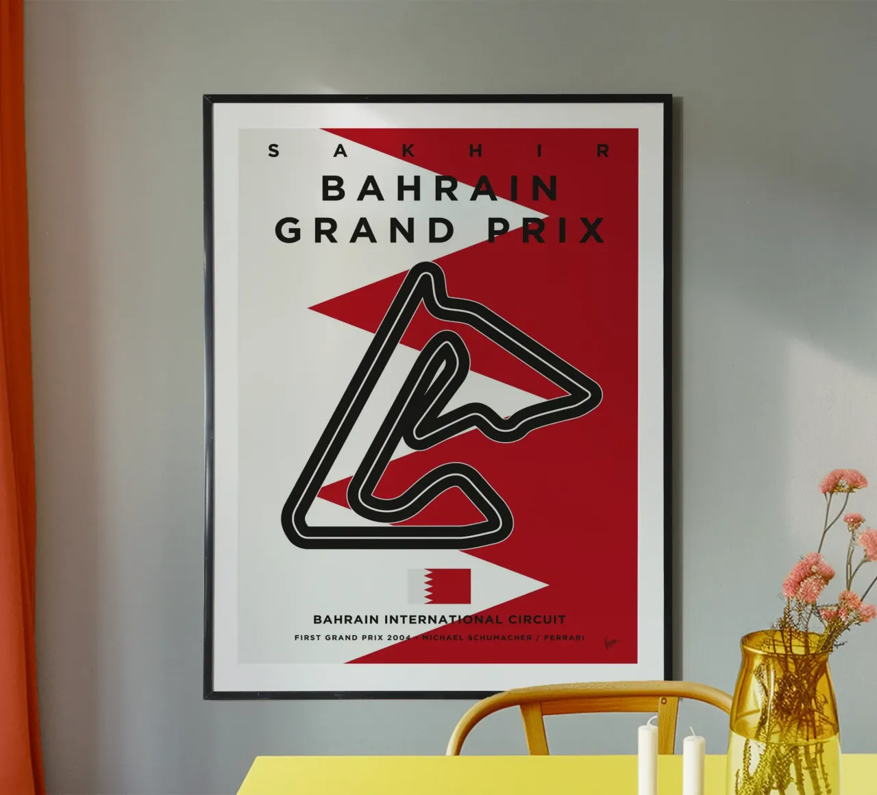2004 F1 BAHRAIN Race Track carta hahnemühle da Formula Art