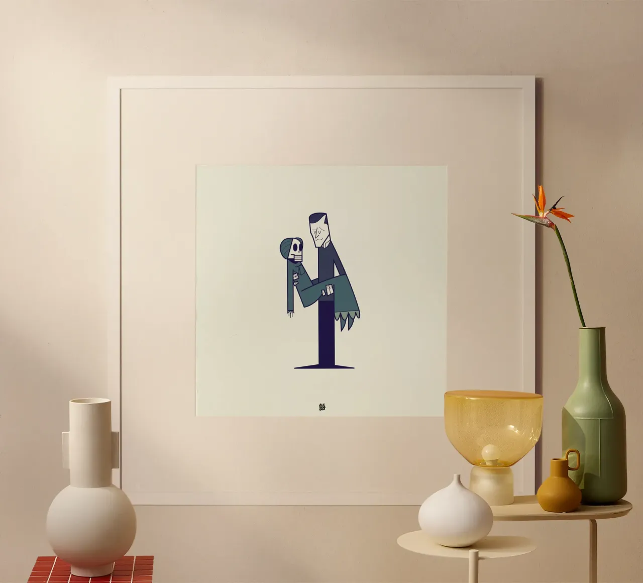 A boy's best friend is his mother poster con telaio in alluminio da Ale Giorgini
