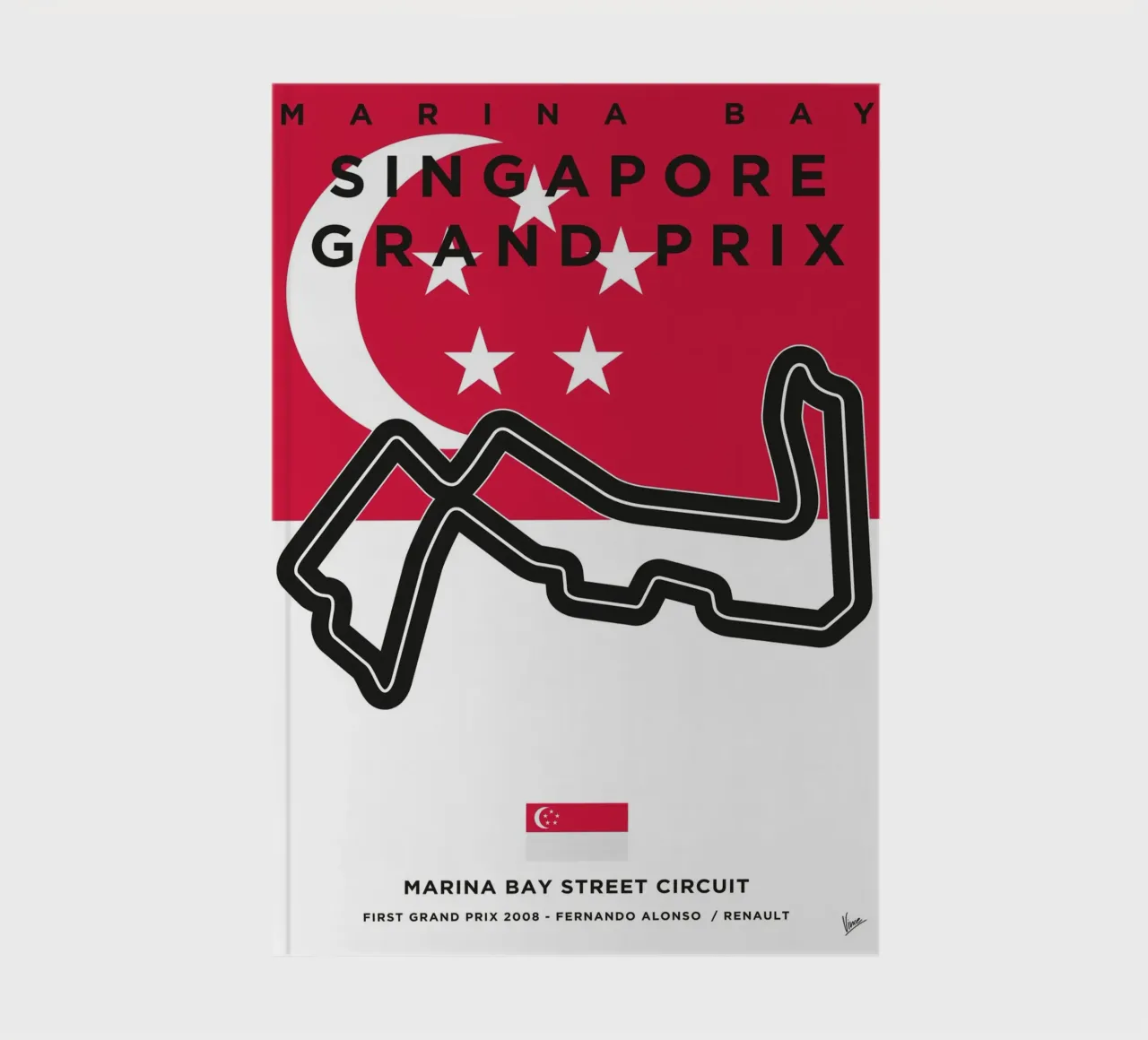 2008 F1 MARINA BAY Race Track notebook by Formula Art
