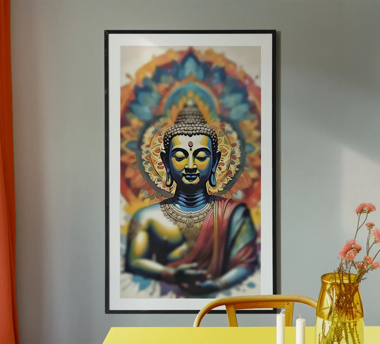 Meditation, Motiv 2 Poster mit Kunststoffrahmen von ZAMART