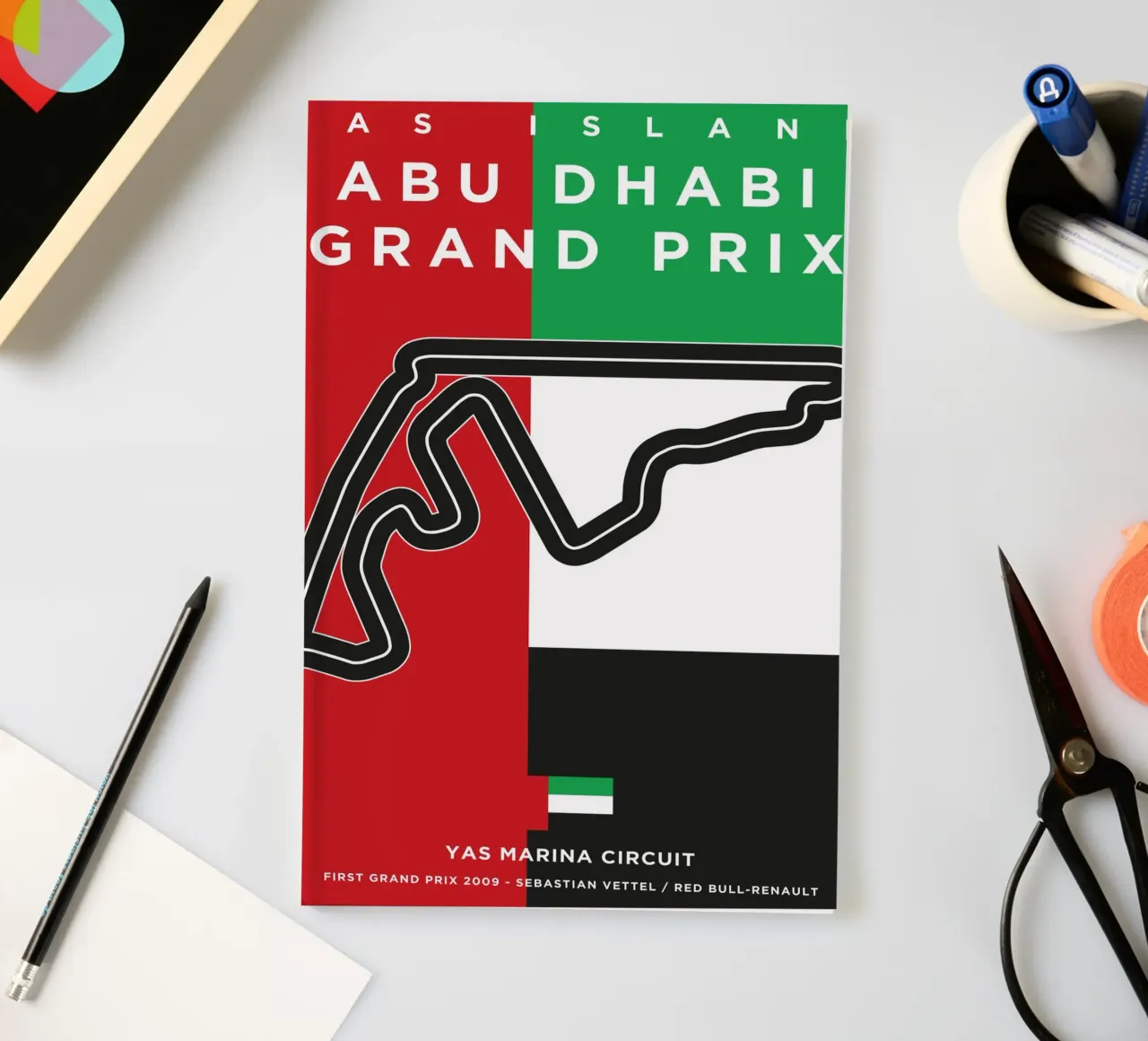 2009 F1 YAS MARINA Race Track notebook by Formula Art