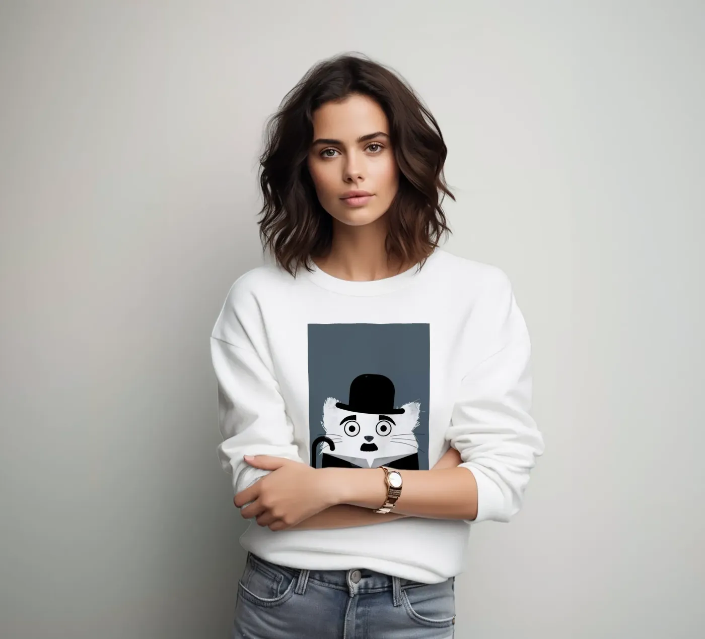 Cat - Chaplin felpa da Doozal