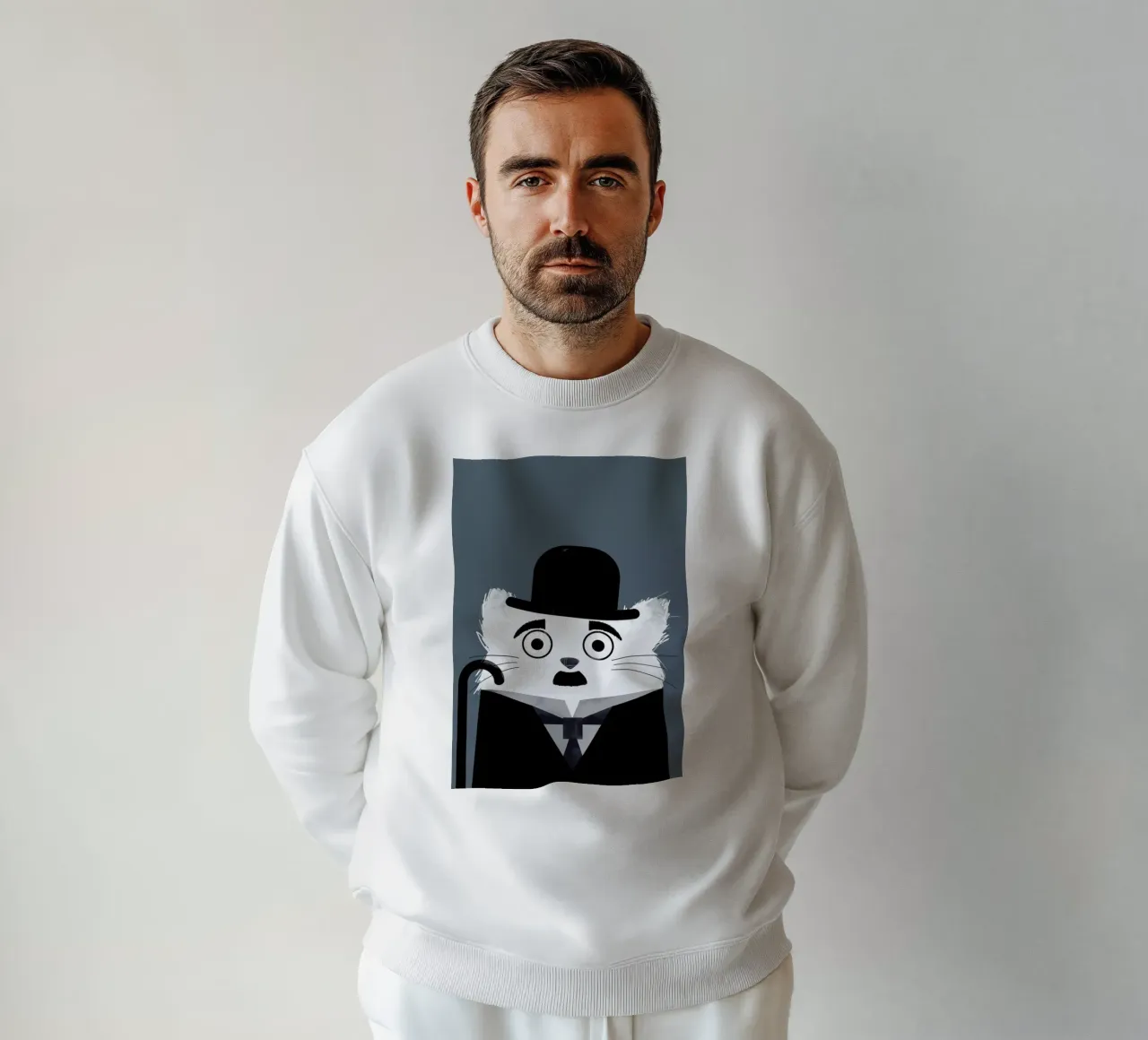 Cat - Chaplin felpa da Doozal