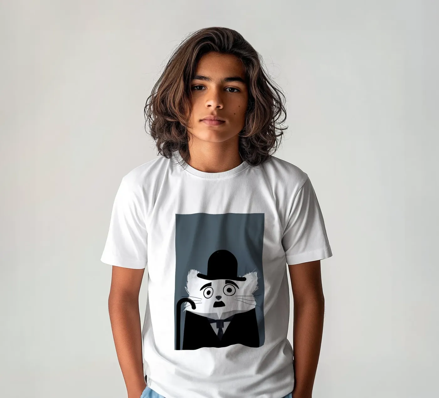 Cat - Chaplin t-shirt bambini da Doozal