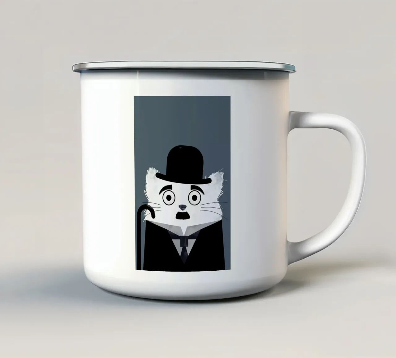 Cat - Chaplin tazza in smalto da Doozal