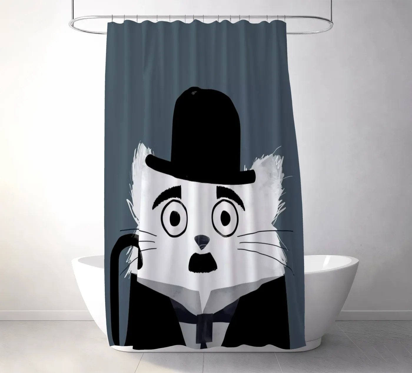Cat - Chaplin Duschvorhang von Doozal