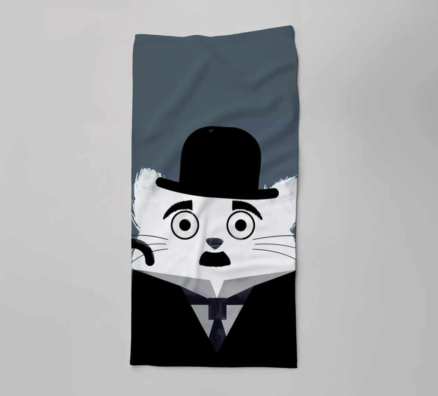 Cat - Chaplin towel by Doozal
