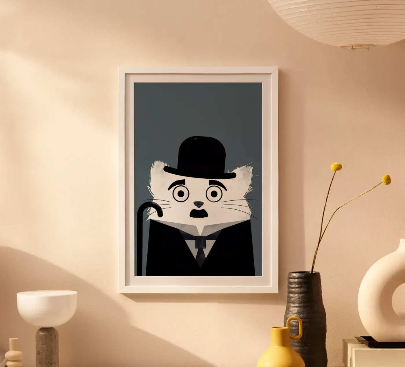 Cat - Chaplin poster van Doozal