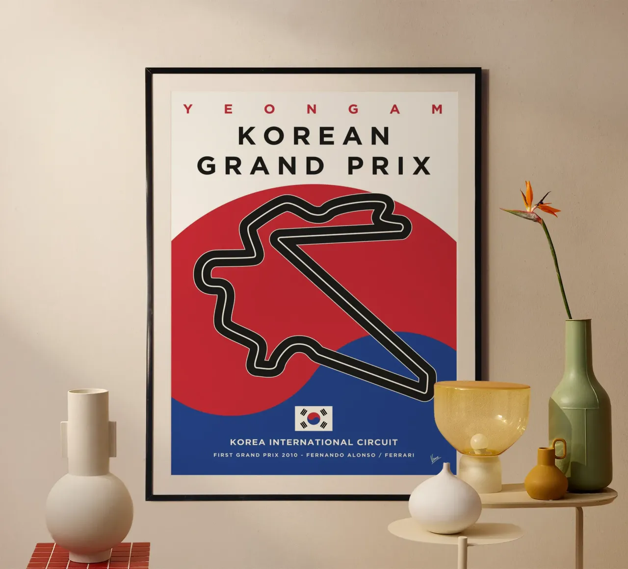 2010 F1 Korea Race Track carta hahnemühle da Formula Art