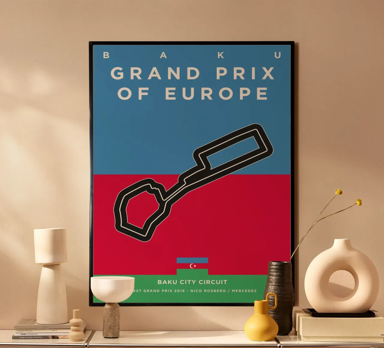 2016 F1 BAKU Race Track carta hahnemühle da Formula Art
