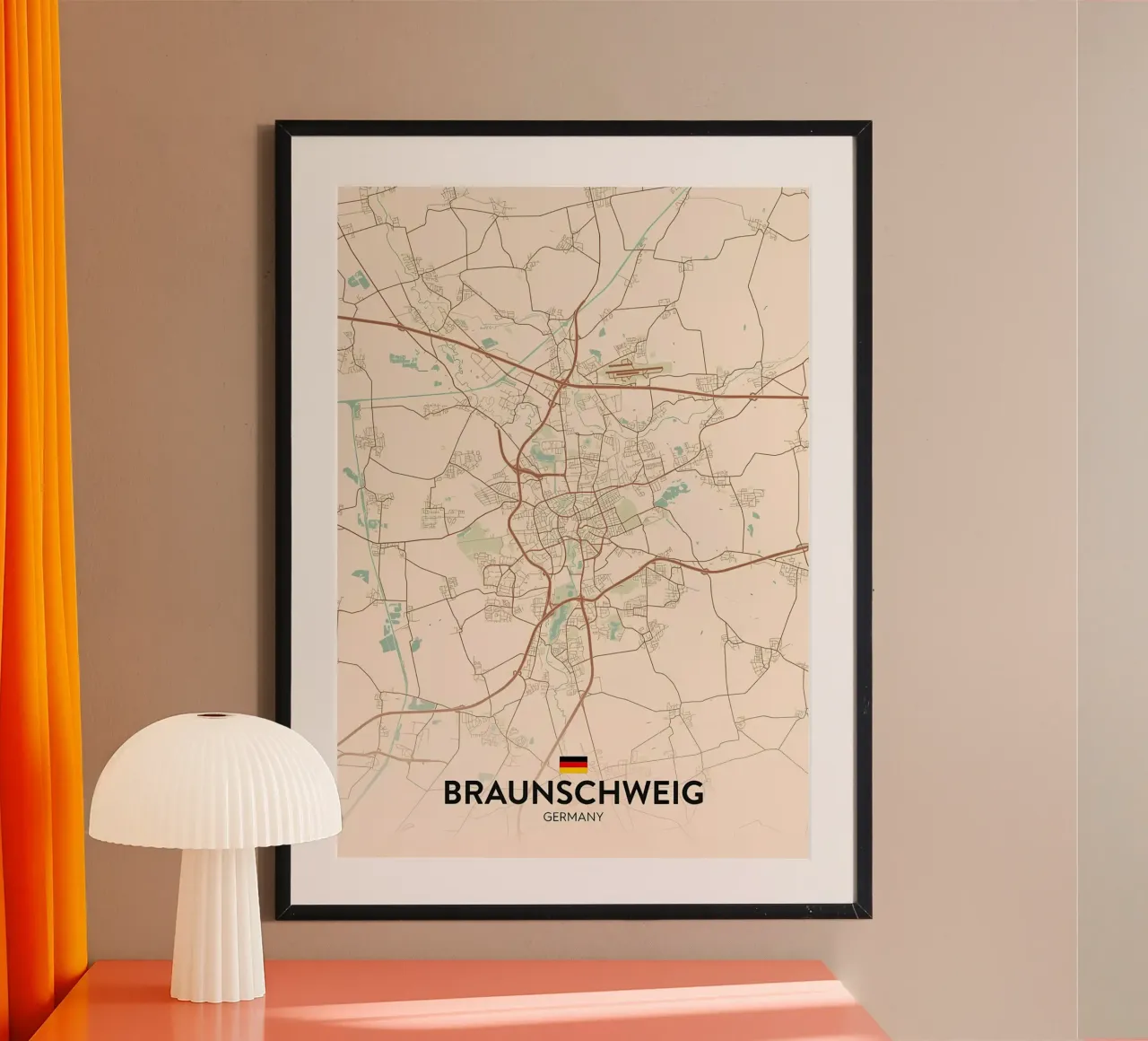 Brunswick DE poster con telaio in legno da Jacob W MICKELSON