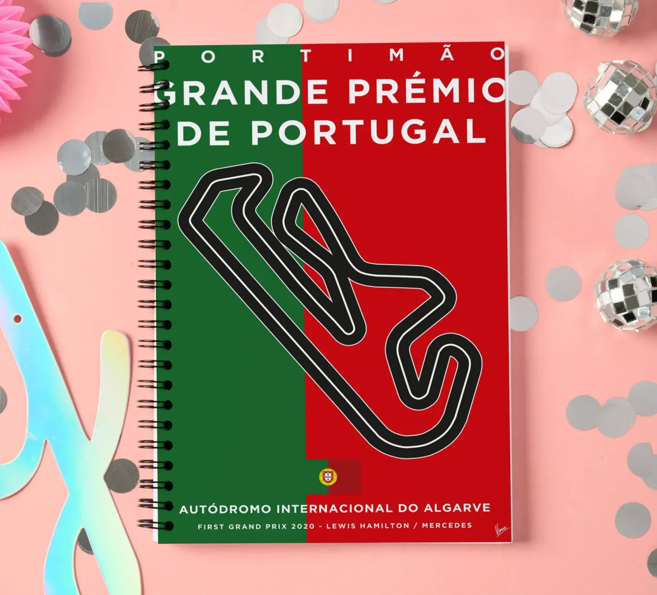 2020 F1 Algarve Race Track spiral notebook by Formula Art