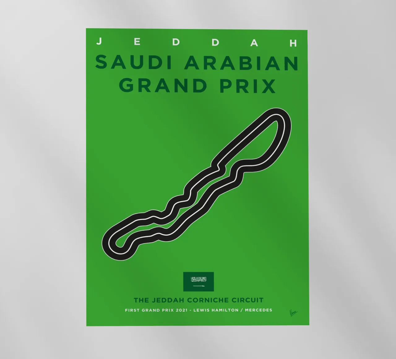 2021 F1 Jeddah Race Track pellicola backlit da Formula Art