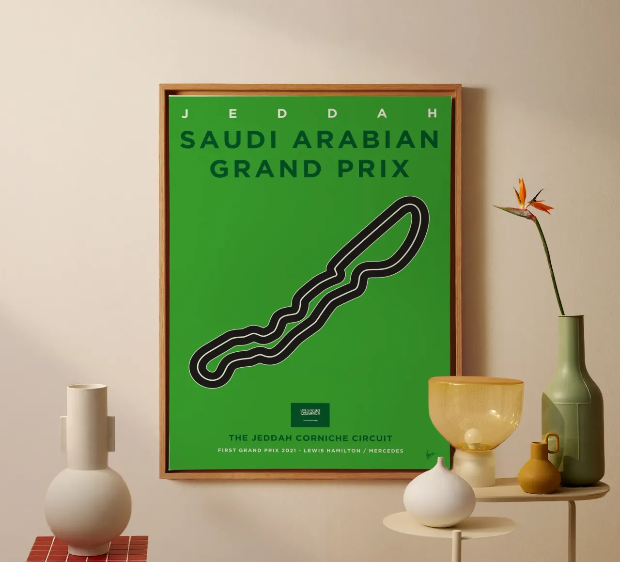 2021 F1 Jeddah Race Track tela da Formula Art