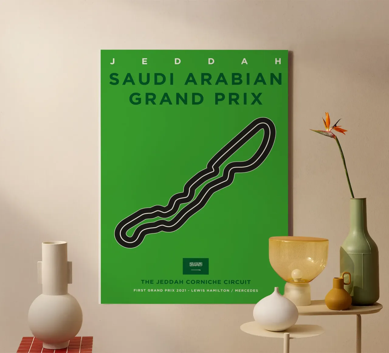 2021 F1 Jeddah Race Track tela da Formula Art