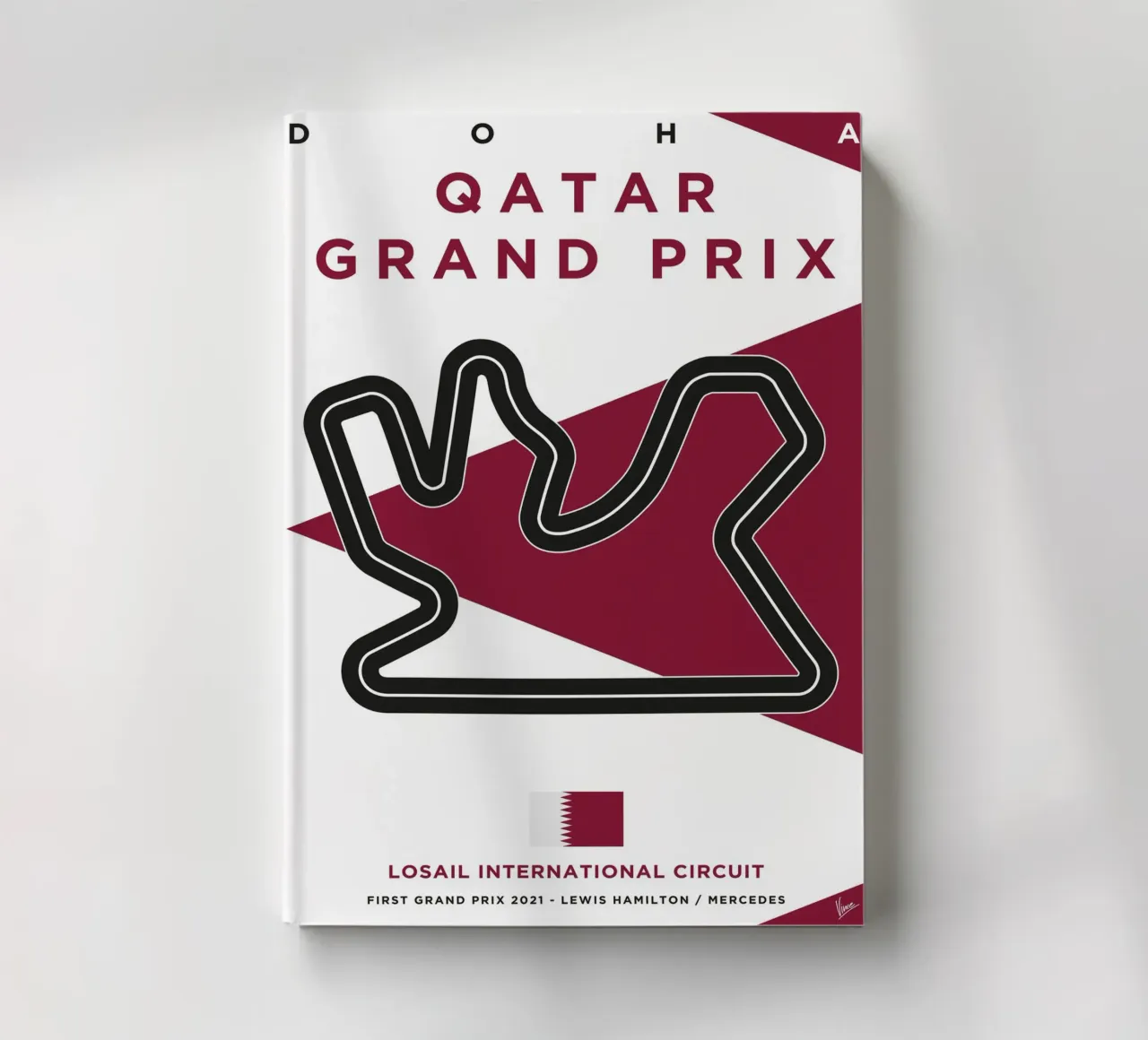 2021 F1 Losail Qatar Grand Prix Race Track notebook by Formula Art