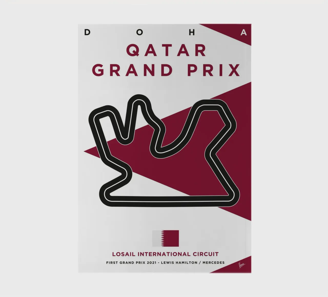 2021 F1 Losail Qatar Grand Prix Race Track notebook by Formula Art