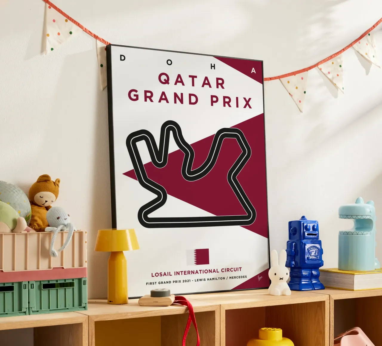 2021 F1 Losail Qatar Grand Prix Race Track alluminio dibond da Formula Art