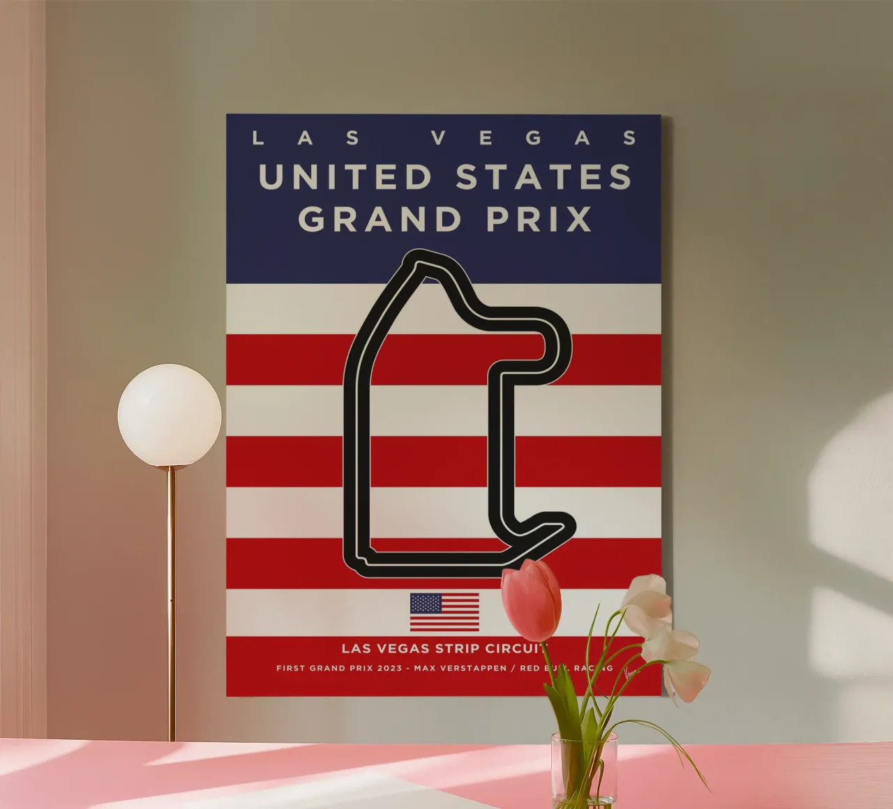 2023 F1 Las Vegas Race Track tela da Formula Art