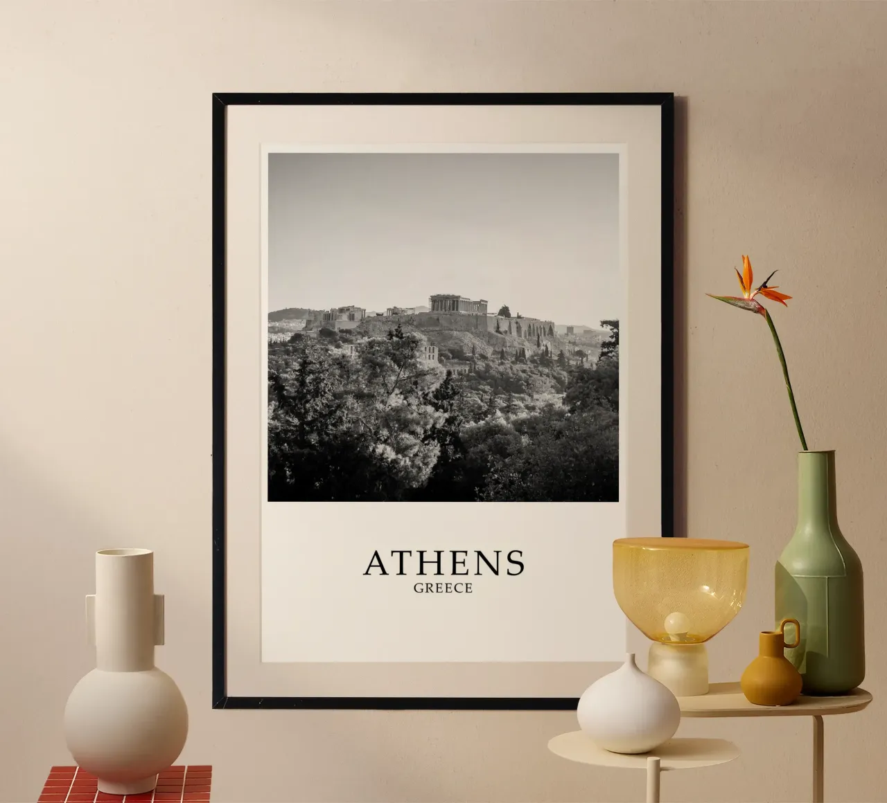 Acropolis Athens Greece Scene Greyscale hahnemühle by Charnwood Prints