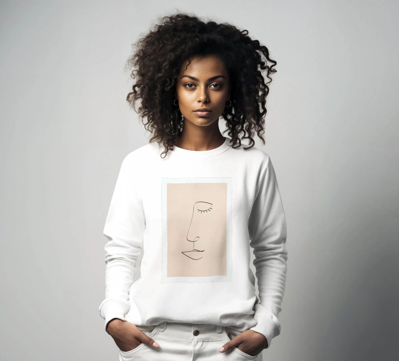 Line Portrait felpa da Pure