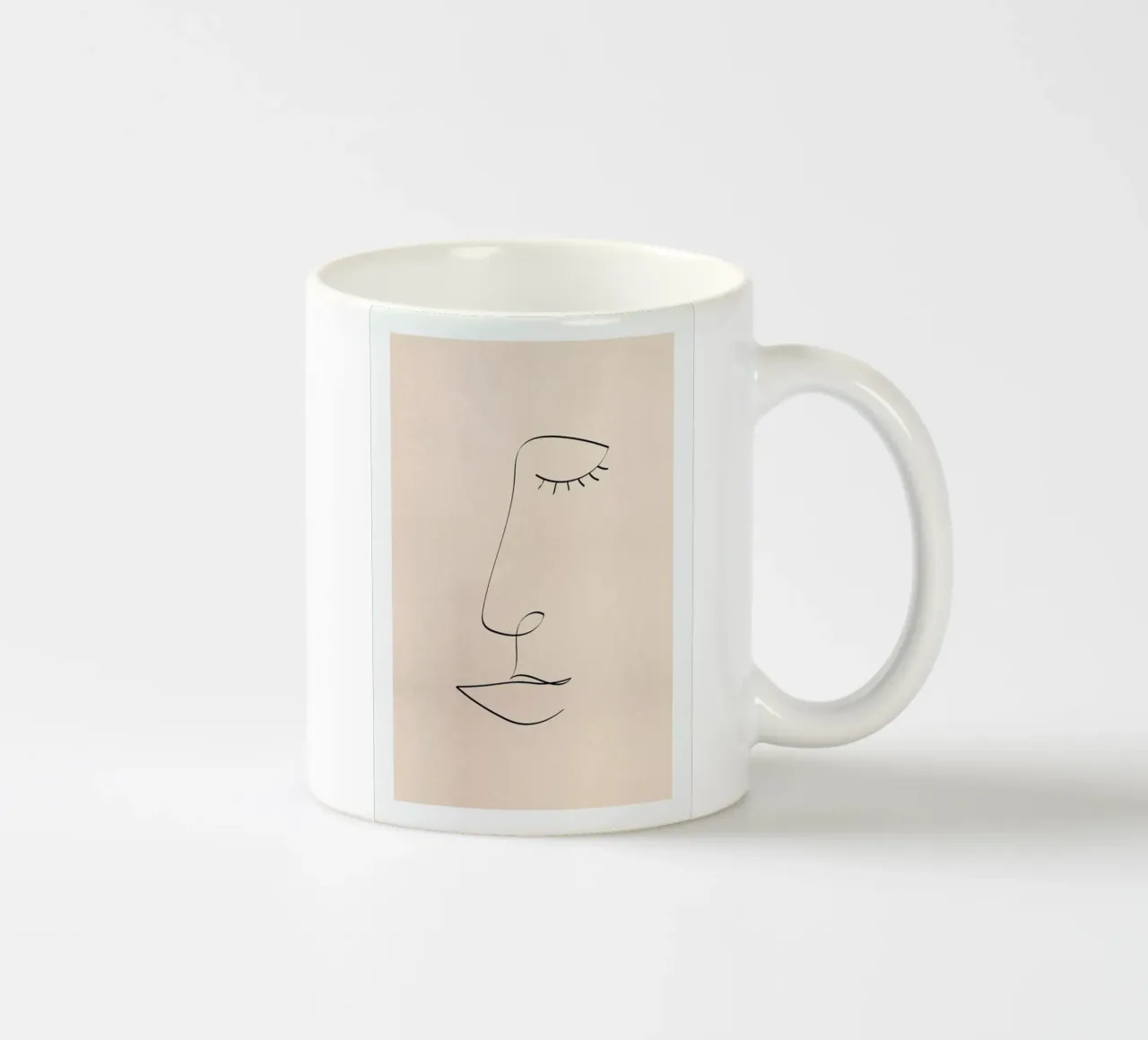 Line Portrait Keramik Tasse von Pure