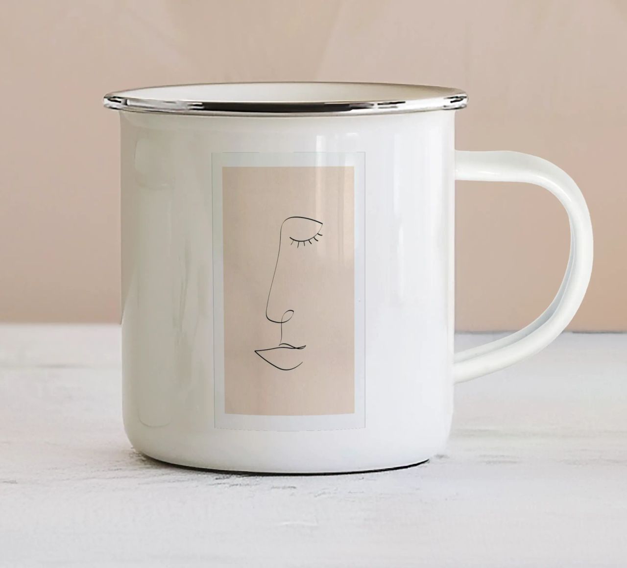 Line Portrait tazza in smalto da Pure