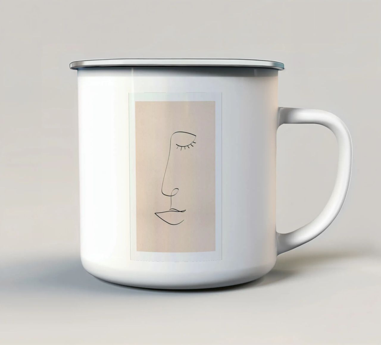 Line Portrait tazza in smalto da Pure