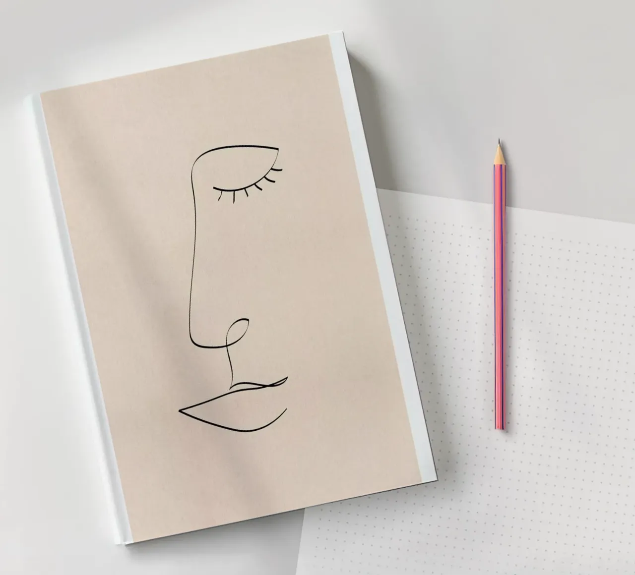 Line Portrait notitieboek van Pure