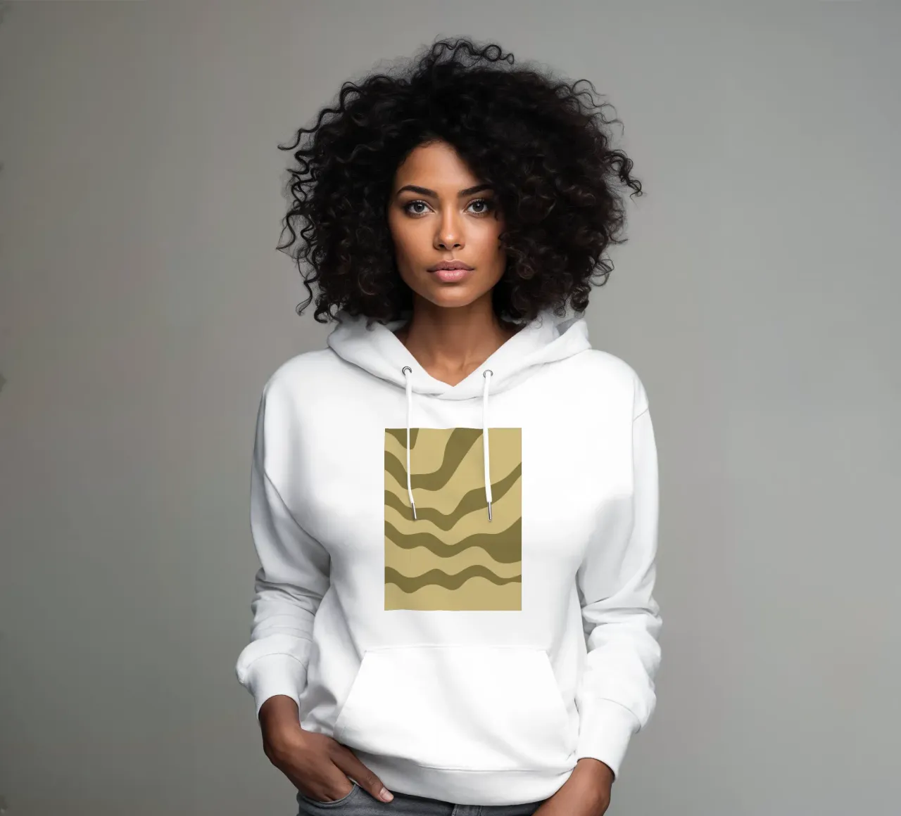 Linee d'onda minimaliste felpa con cappuccio da MODERN NUANCE