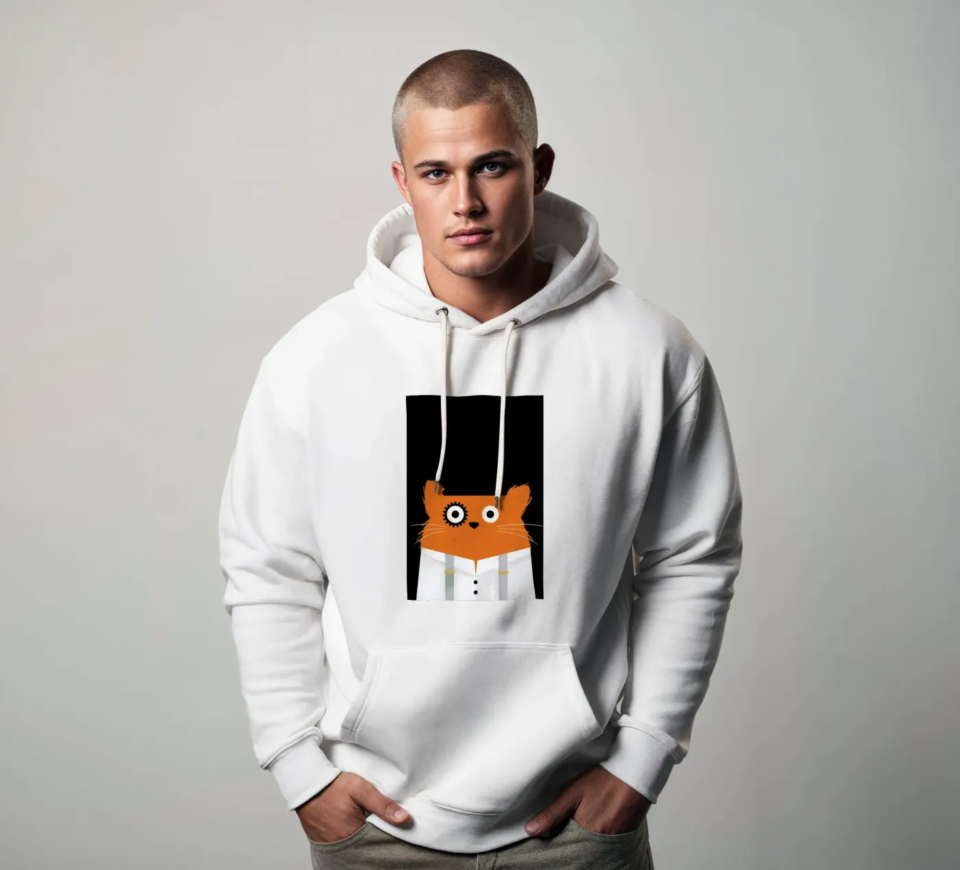 Cat - Clockwork hoodie by Doozal