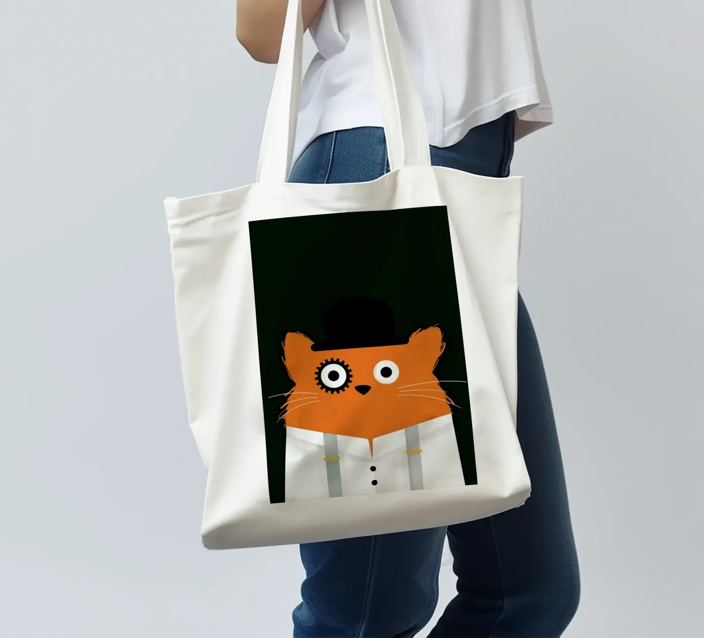 Cat - Clockwork tote bag by Doozal