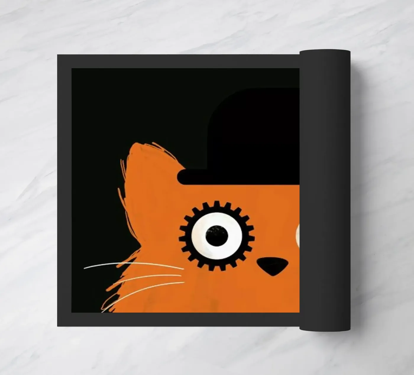 Cat - Clockwork doormat by Doozal