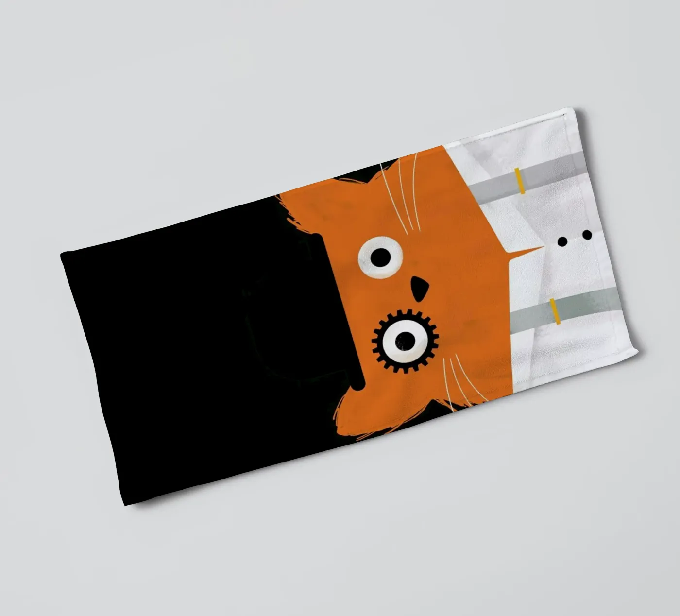 Cat - Clockwork towel by Doozal