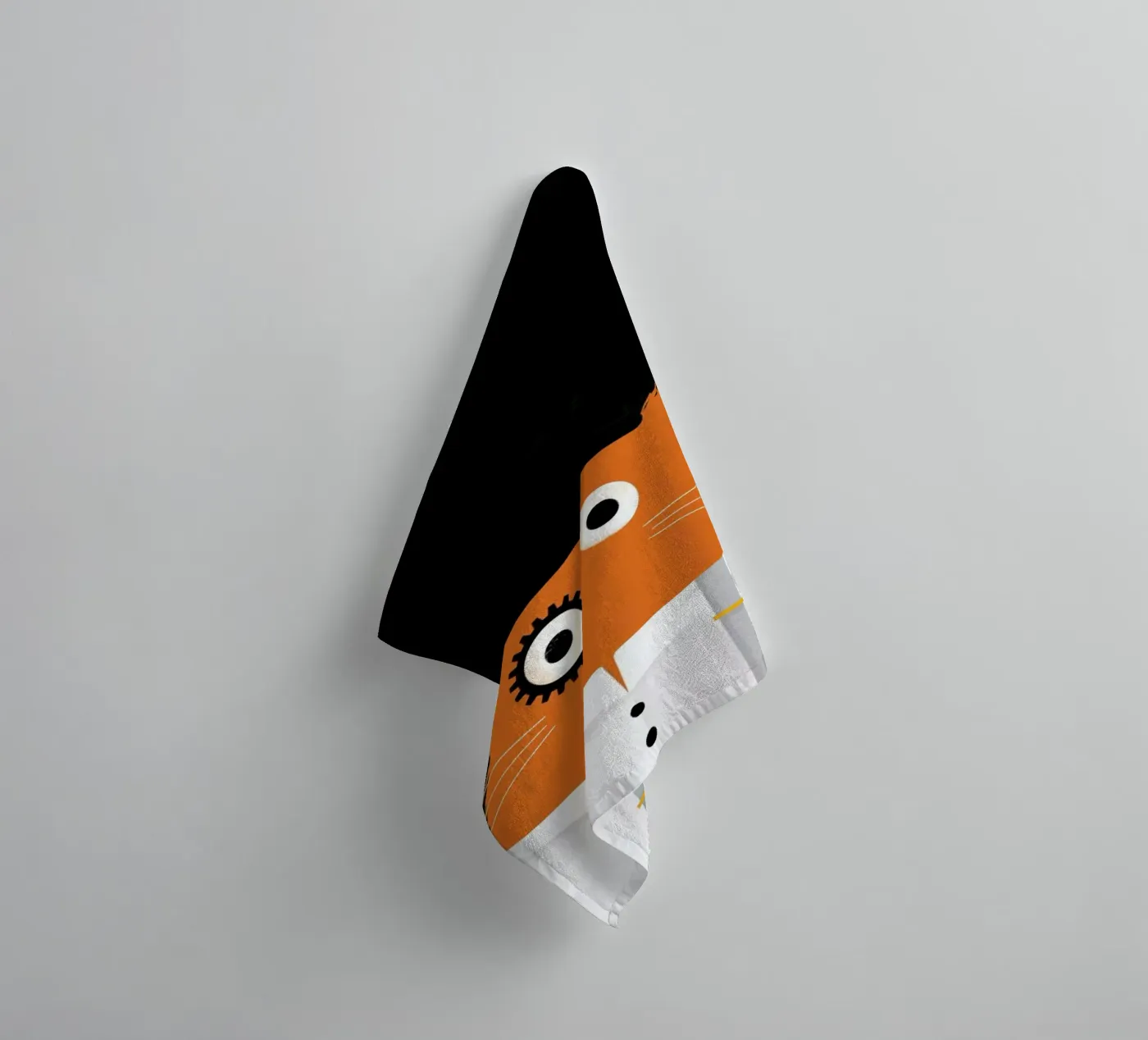 Cat - Clockwork towel by Doozal